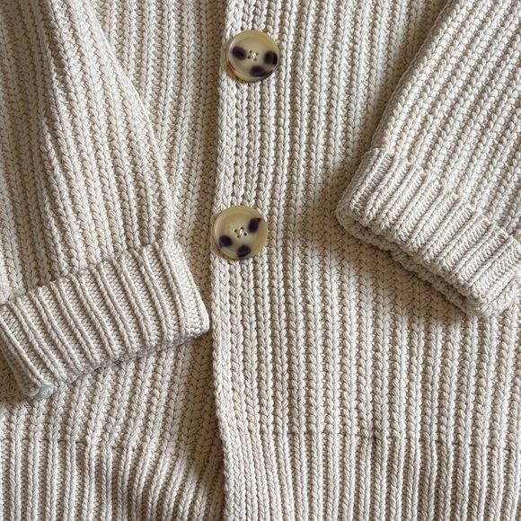 Free People Swim Too Deep Birch Cream Ribbed Women's Cardigan - Picture 7 of 7